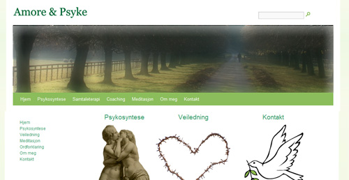 Amore & Psyke webside og designprofil - www.amoreogpsyke.com
